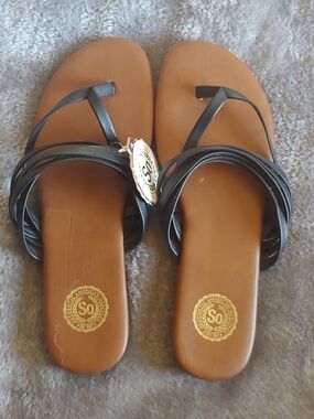 SO Black Strappy Sandals